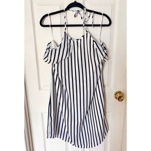 J Crew white and navy striped dress